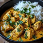 Coconut-Spiced Chicken Curry with Garlic Naan & Golden Fries