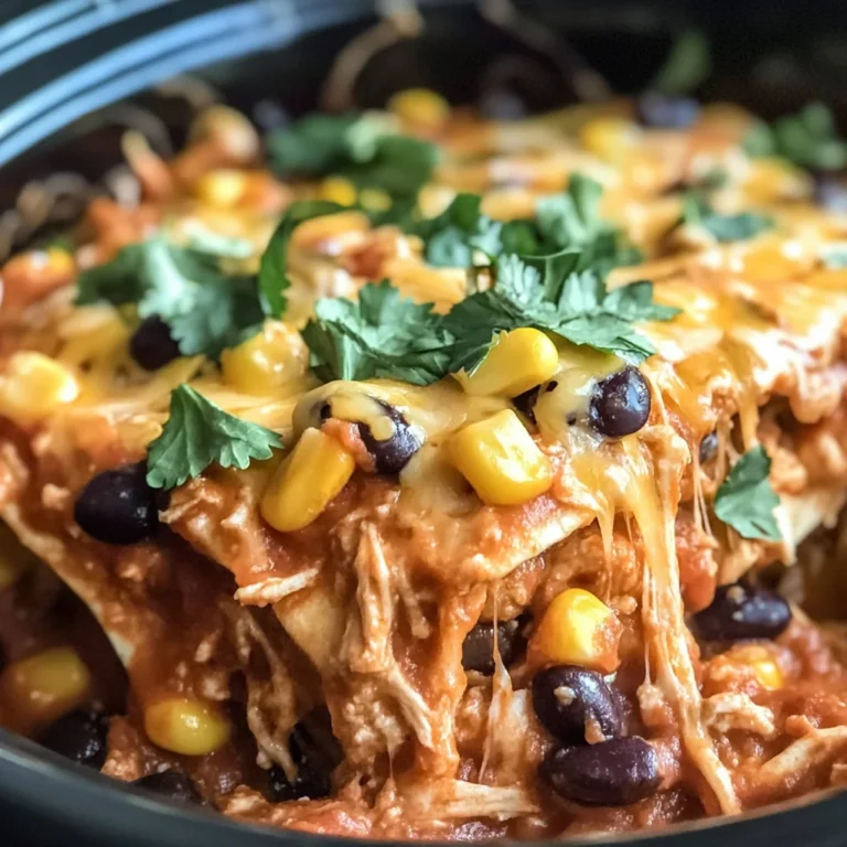 Crockpot Chicken Enchilada Casserole