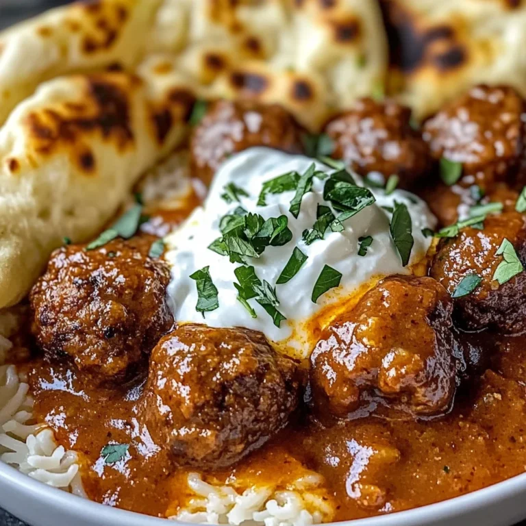 Harissa Beef Meatballs with Yogurt Sauce and Garlic Naan