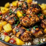 One Pan Caribbean Jerk Chicken with Pineapple-Coconut Rice Recipe