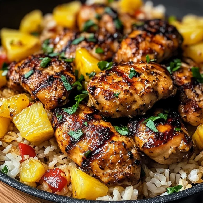 One Pan Caribbean Jerk Chicken with Pineapple-Coconut Rice Recipe