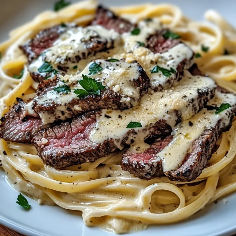 Savory Steak Gorgonzola Alfredo with Creamy Parmesan Sauce
