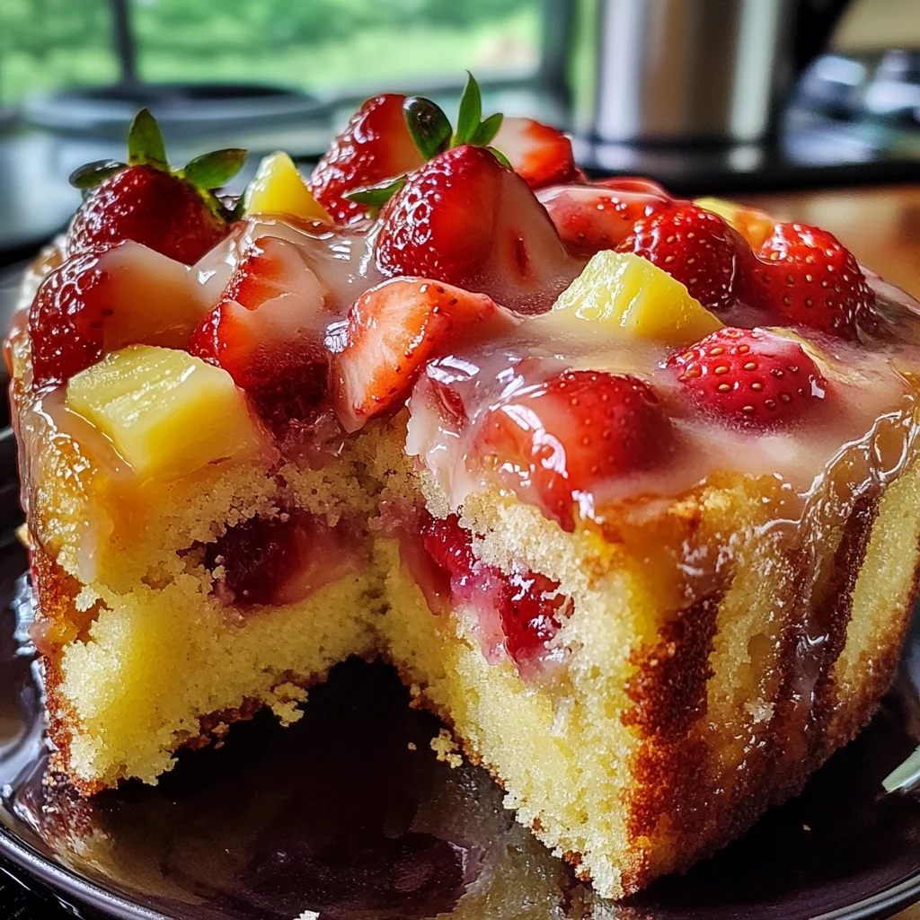 Strawberry Pineapple Pound Cake