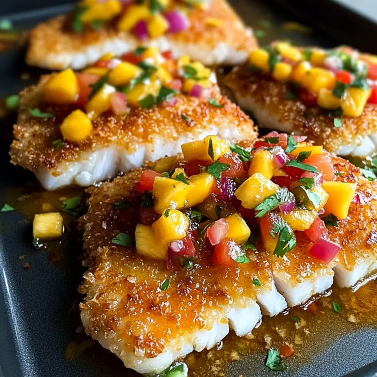 Tropical Coconut Crusted Fish with Mango Salsa