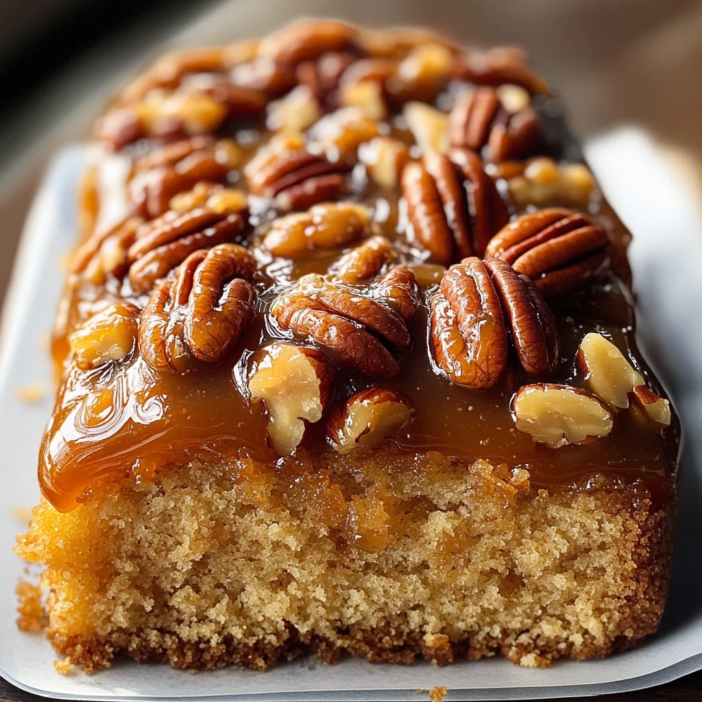 Upside-Down Caramel Pecan Cake