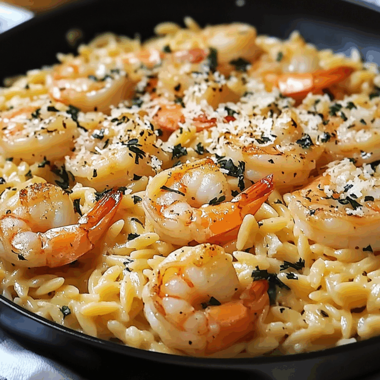 One Pan Parmesan Orzo with Shrimp
